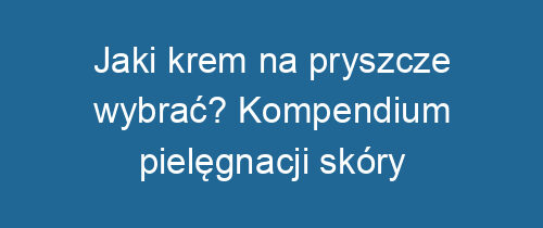 Jaki krem na pryszcze wybrać? Kompendium pielęgnacji skóry trądzikowej