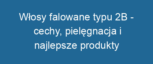 Włosy falowane typu 2B – cechy, pielęgnacja i najlepsze produkty